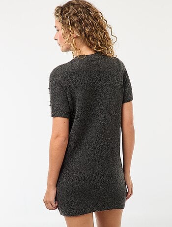Robe pull maille doudou avec perles