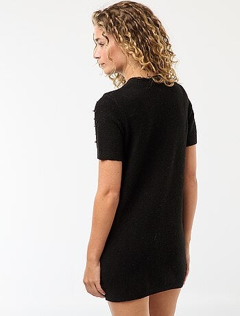 Robe pull maille doudou avec perles