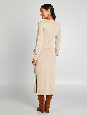 Robe pull midi à ceinturer