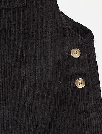 Robe salopette à poche en velours côtelé