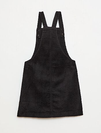 Robe salopette à poche en velours côtelé