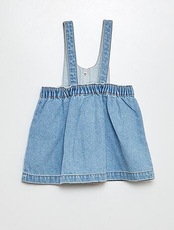 Robe salopette en jean brodée
