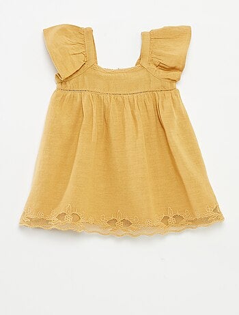 Robe sans manches avec broderie