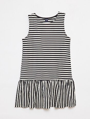 Robe sans manches avec volants