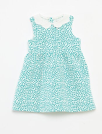 Robe sans manches en maille froissée avec motif