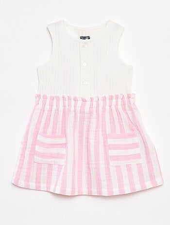 Robe sans manches rayée