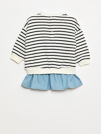 Robe sweat avec effet 2 en 1 à la base
