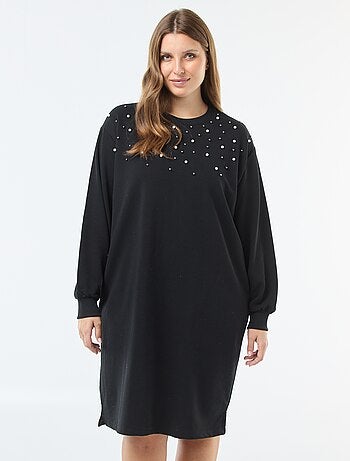 Robe sweat avec perles fantaisies 'Only Carmakoma'