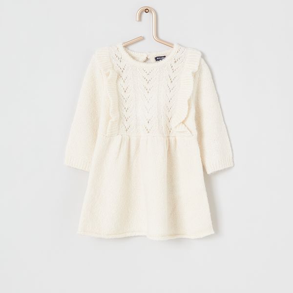 Robe tricot bébé fille - blanc - Kiabi - 9,00€