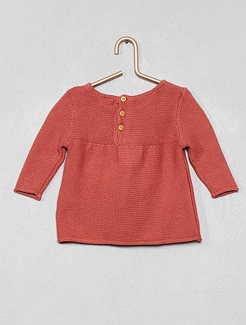 Fille 0-36 mois - Robe tricot coton bio + collants 'éco-conception' - Kiabi