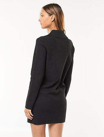 Robe tricot ottoman double boutonnage