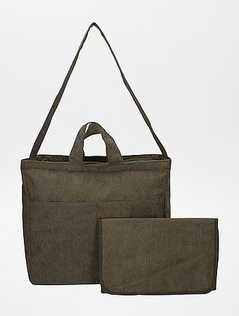 Sac à langer côtelé + sac à langer nomade