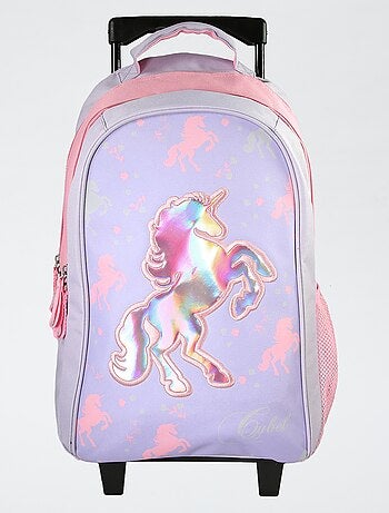 Sac à roulettes holographique licorne