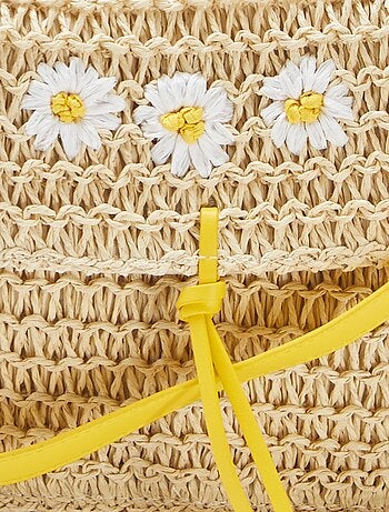 Sac bandoulière esprit paille tressée