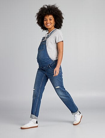 Salopette de maternité en denim stretch