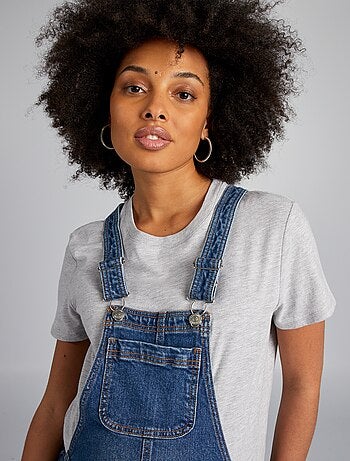 Salopette de maternité en denim stretch