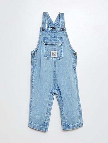 Salopette denim avec poche à rabat à la poitrine