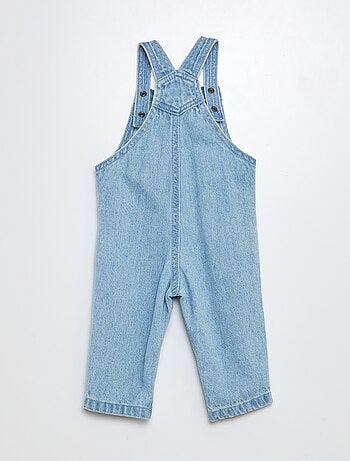 Salopette denim avec poche à rabat à la poitrine