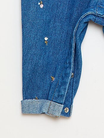 Salopette en jean à motif