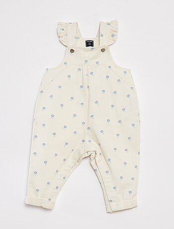 Salopette longue en denim avec imprimé