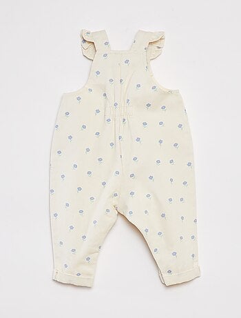 Salopette longue en denim avec imprimé