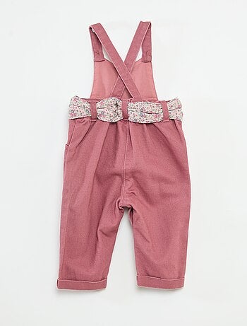 Salopette longue en twill avec ceinture en gaze de coton