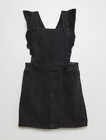 Salopette robe en jean avec volants