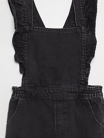 Salopette robe en jean avec volants