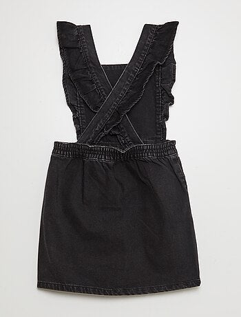 Salopette robe en jean avec volants