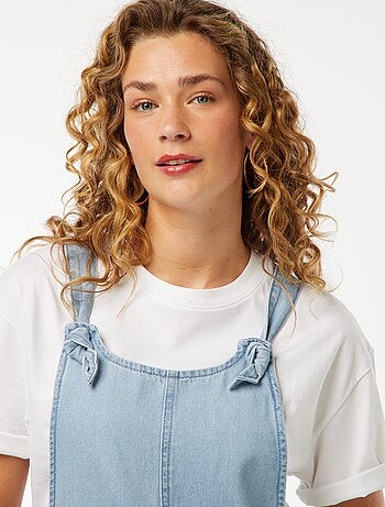 Salopette short avec bretelles nouées