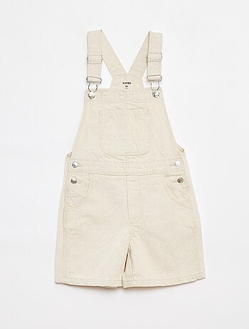 Salopette short en jean avec poche poitrine