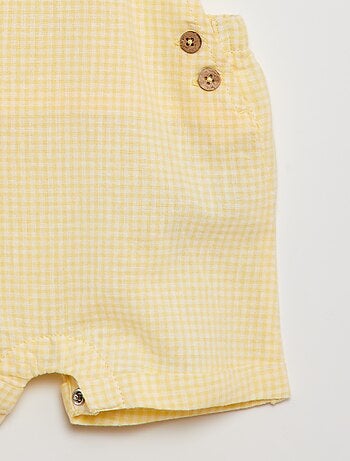 Salopette short en lin mélangé