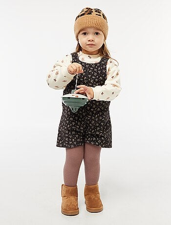 Salopette short imprimé en velours