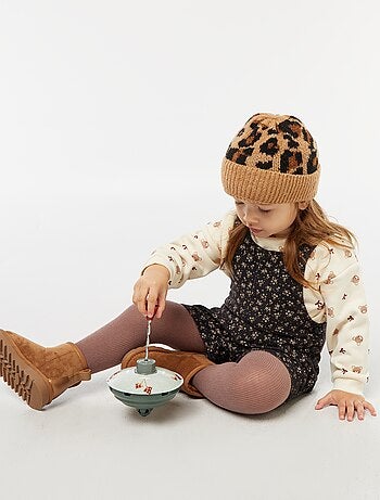 Salopette short imprimé en velours