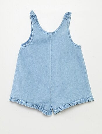 Salopette volantée en denim