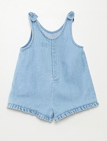 Salopette volantée en denim
