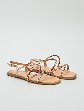 Sandales à brides croisées avec strass