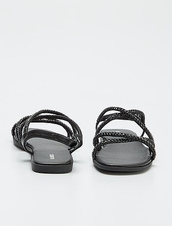 Sandales à brides croisées avec strass