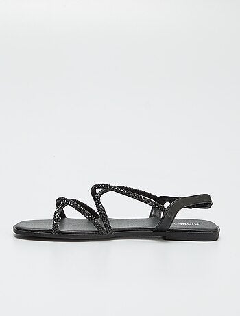 Sandales à brides croisées avec strass