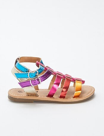 Sandales à brides multicolores