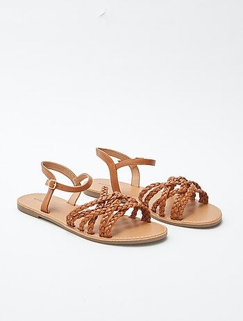 Sandales à brides tressées et croisées