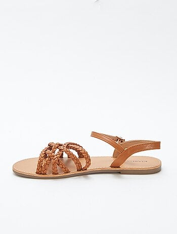 Sandales à brides tressées et croisées