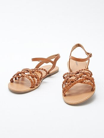 Sandales à brides tressées et croisées