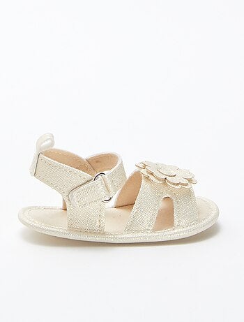 Sandales à scratch irisées avec détail fleur