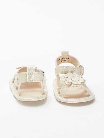 Sandales à scratch irisées avec détail fleur