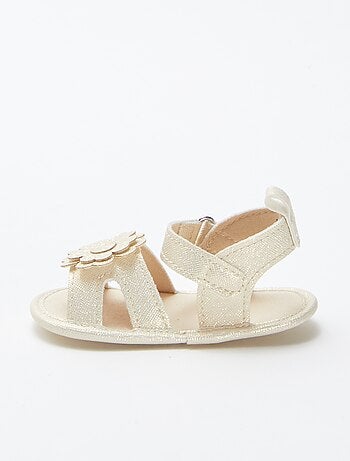 Sandales à scratch irisées avec détail fleur