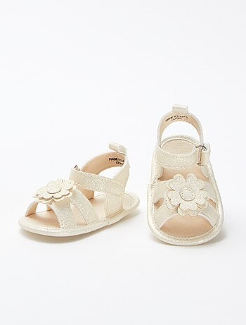 Sandales à scratch irisées avec détail fleur