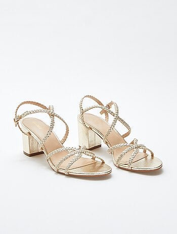 Sandales à talons doré
