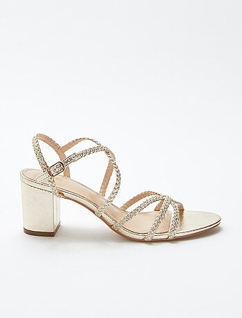 Sandales à talons doré