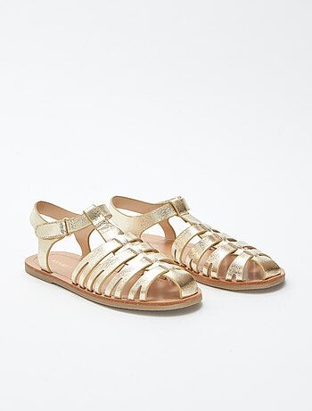 Sandales multi-brides dorées